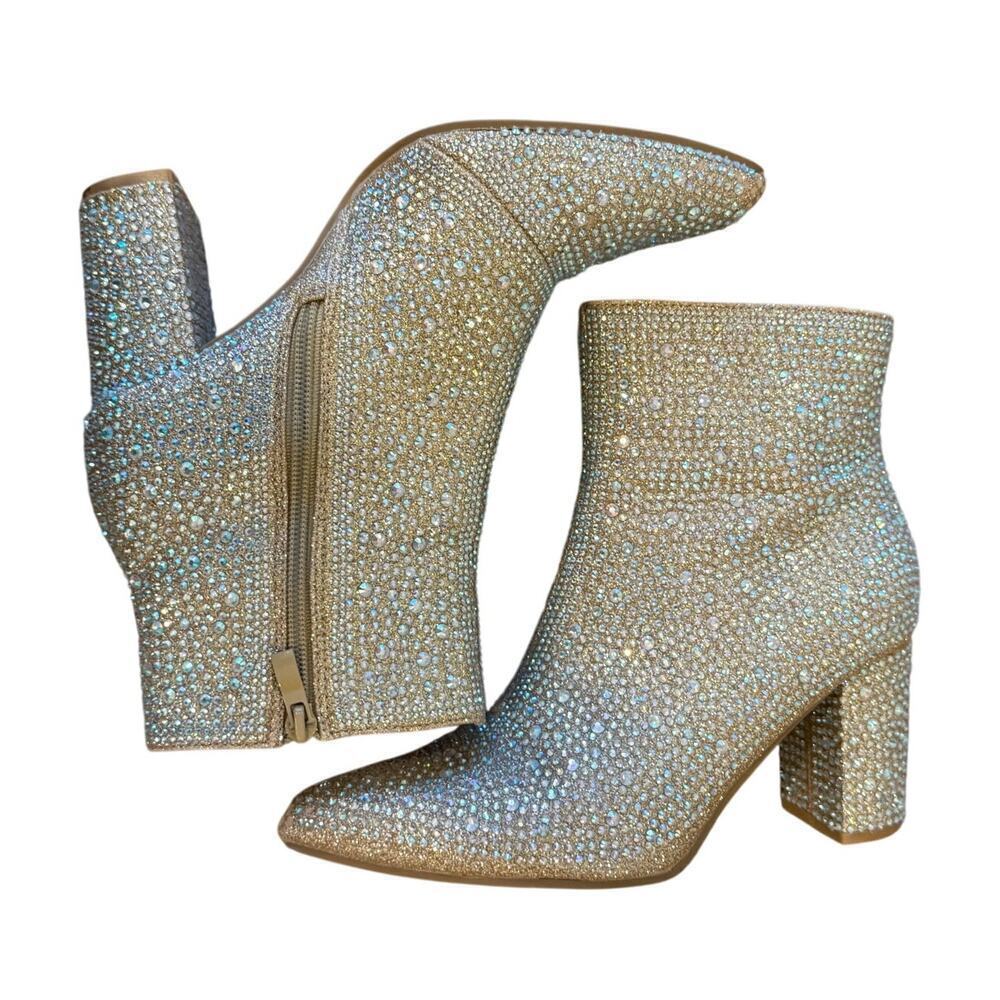 Forever Rhinestone Bling Boots Booties size 7 Glam